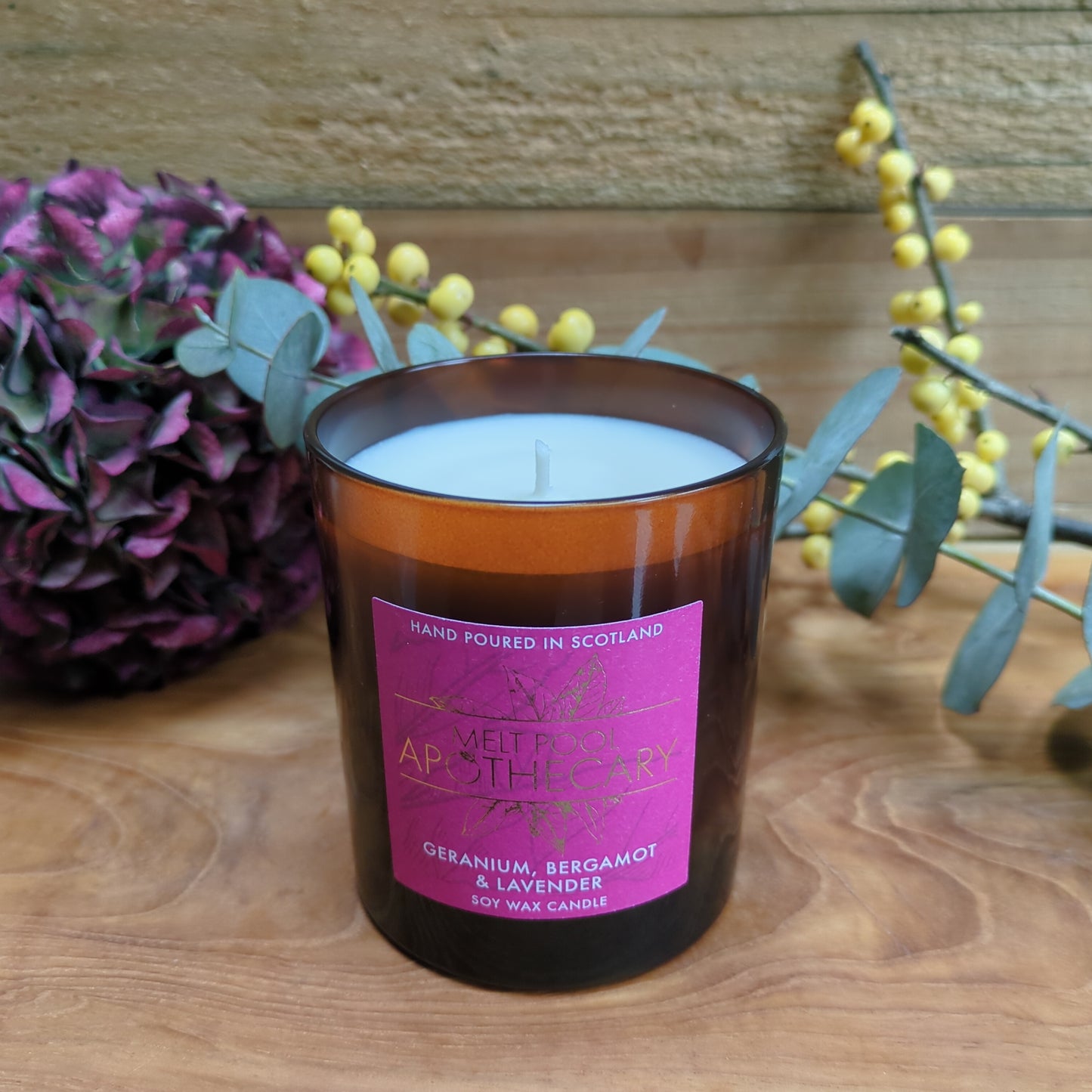 Geranium with Bergamot & Lavender - Large Amber Jar Candle