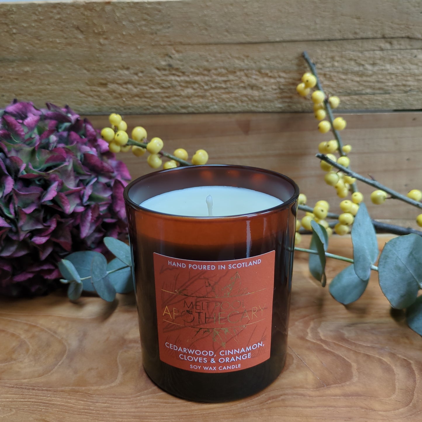 Cedarwood with Cinnamon, Clove & Orange - Large Amber Jar