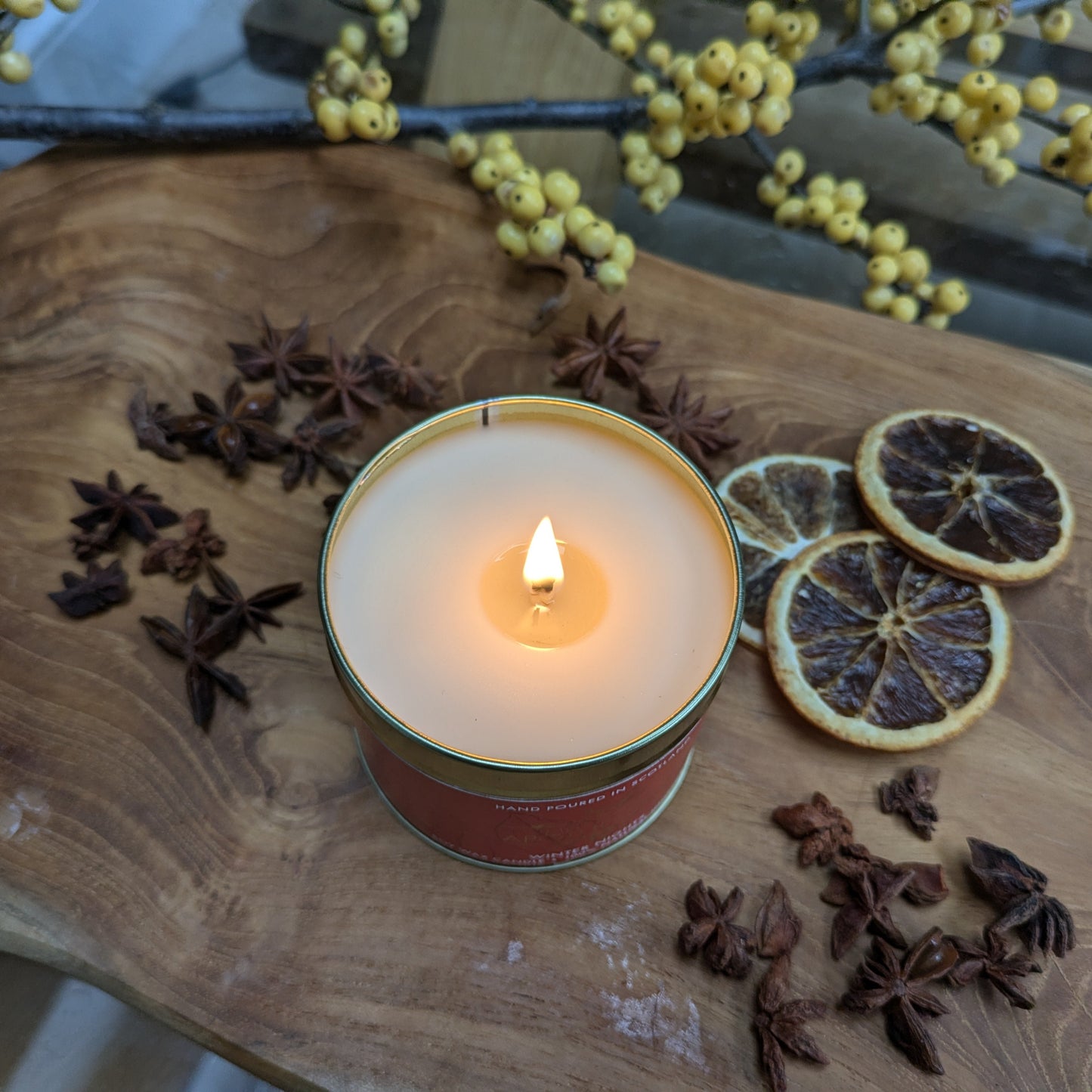 Winter Nights - Large Gold Tin Candle