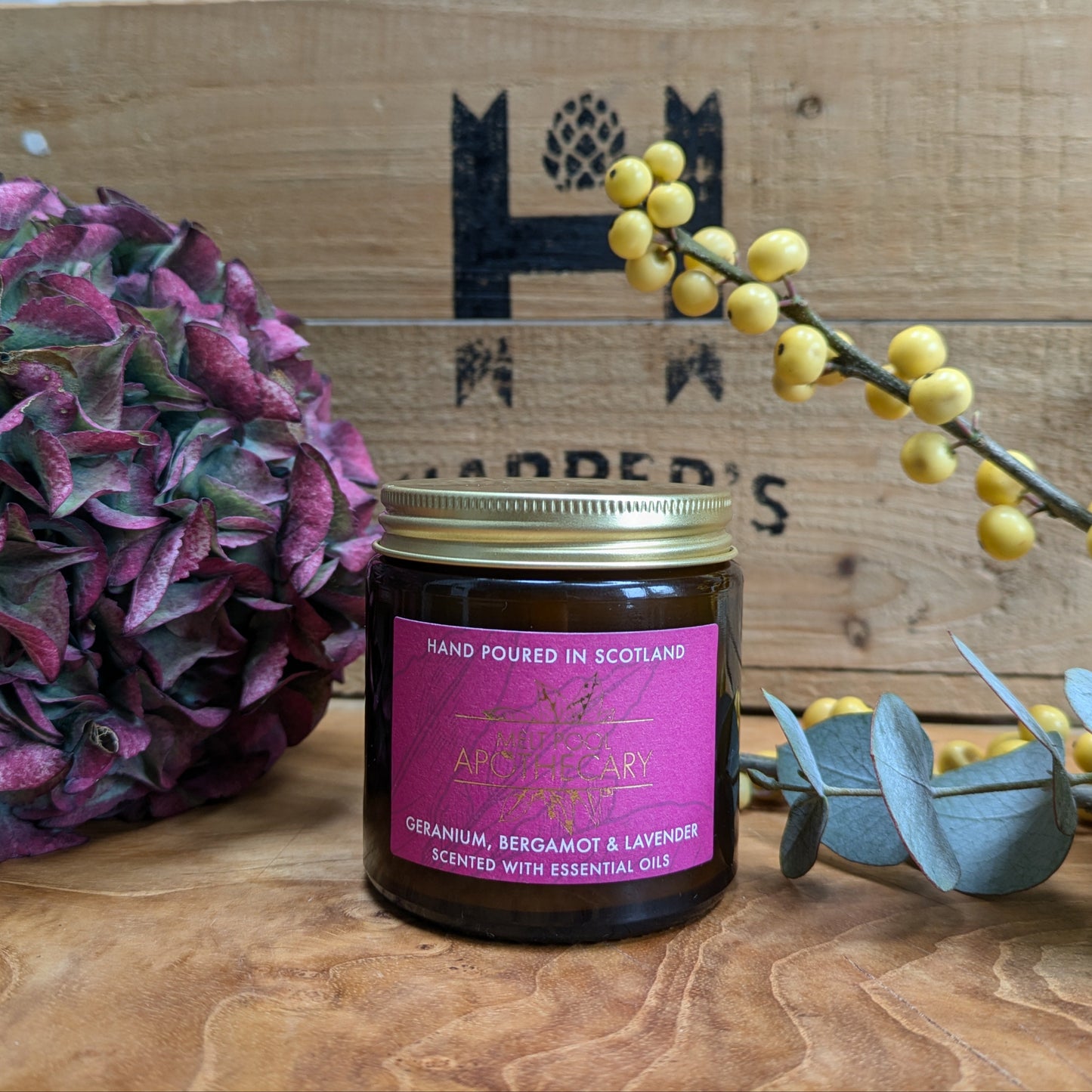 Geranium with Bergamot & Lavender - Amber Jar Candle