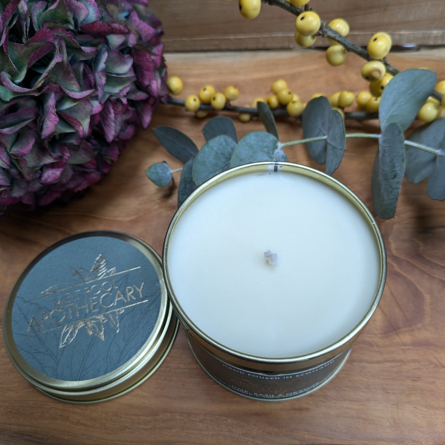 Lime with Basil & Orange - Large Gold Tin Candle