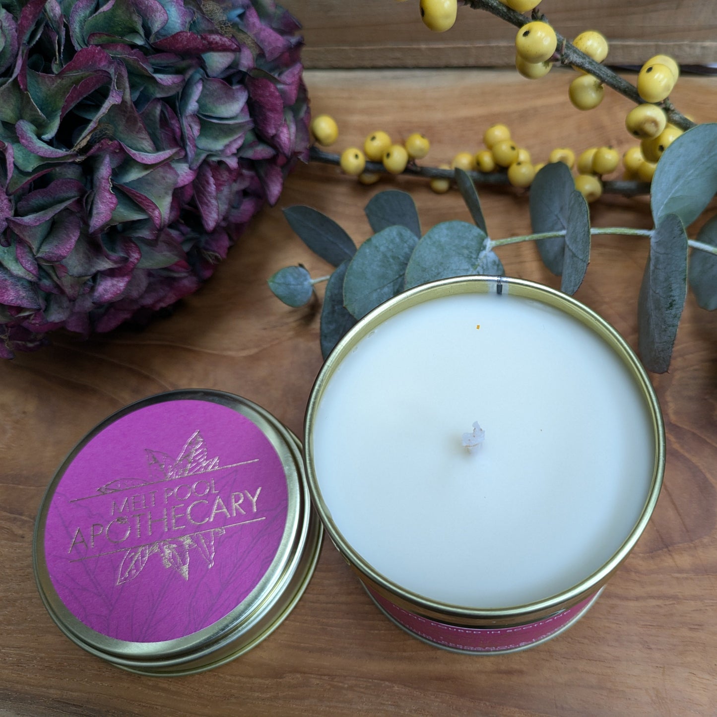 Geranium with Bergamot & Lavender - Large Gold Tin Candle